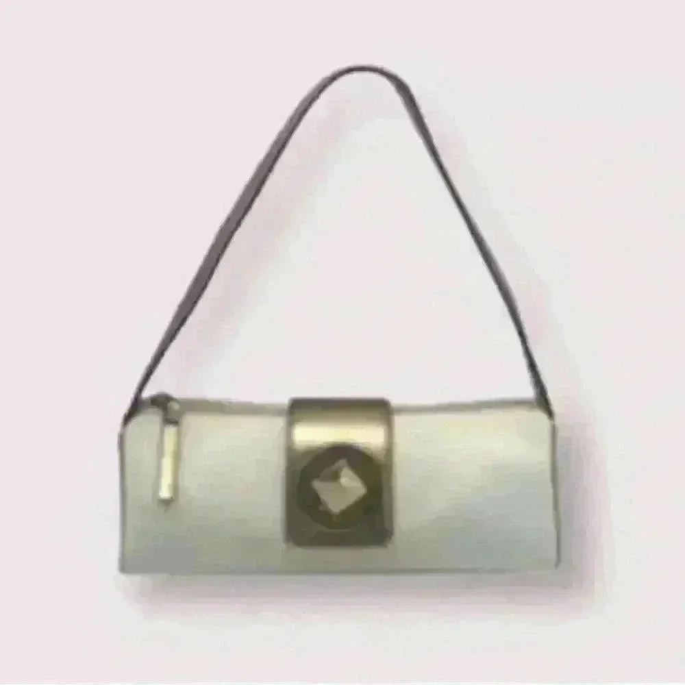 Kate Spade canvas and leather baguette bag